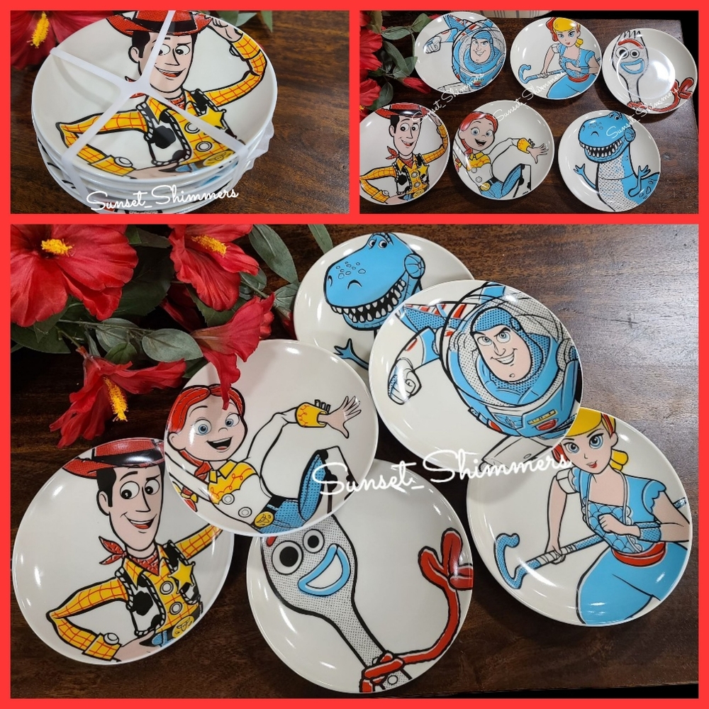 6pc Disney Pixar Toy Story Woody Buzz Jessie Bo Appetizer Dessert Plates New